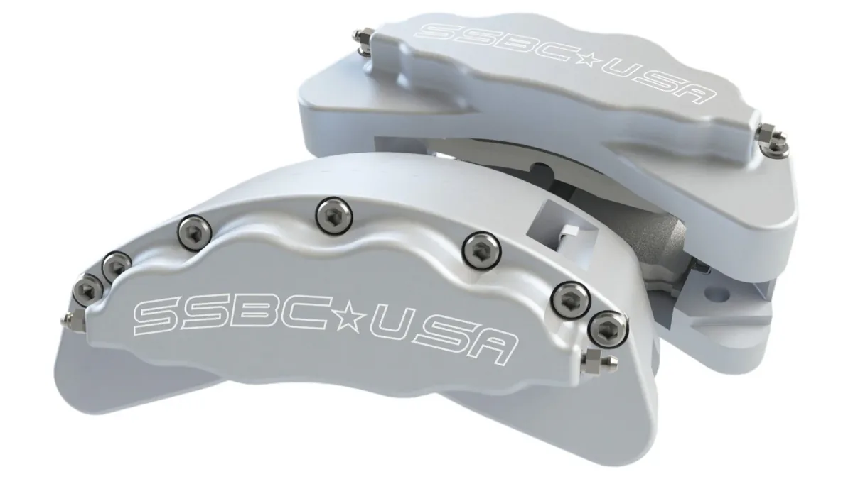 SSBC-USA B8-Barbarian 8-Piston Front Caliper Upgrade Kit, Clear anodised, with DS Performance Rotors — 2005–2012 Ford F-250 / F-350 — A403-20-DS