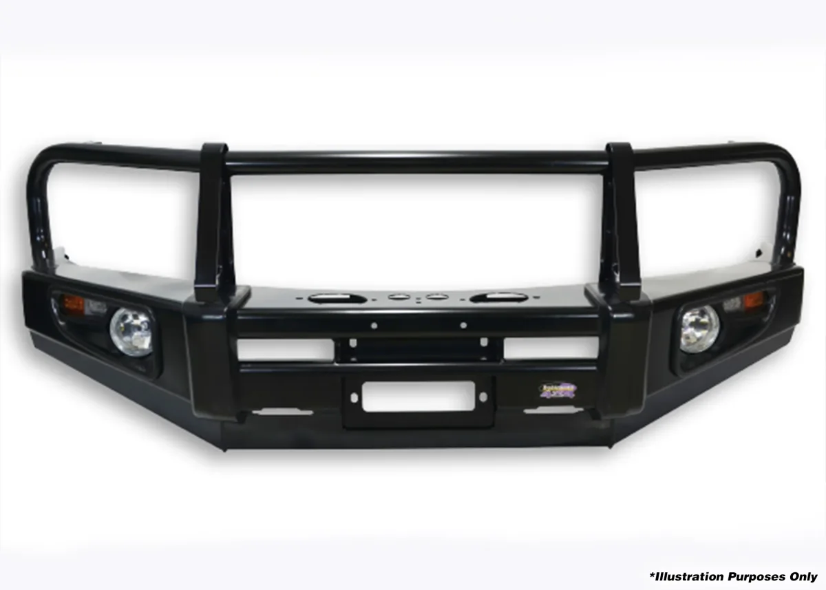 Dobinsons Black Deluxe Bull Bar for 2016-on Toyota Land Cruiser 76, 78 & 79 Series (Big Chassis) — BU59-3724