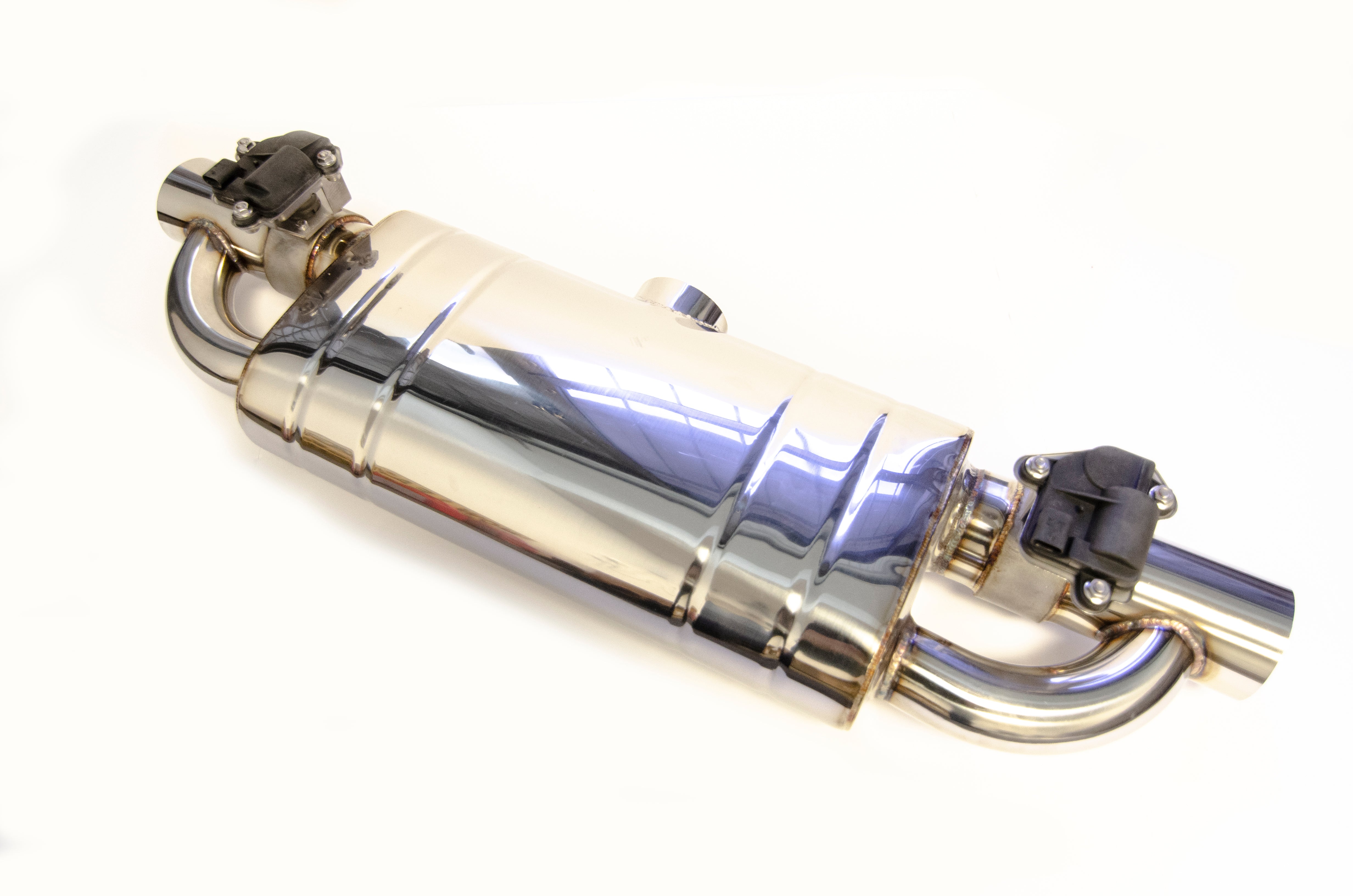 Black Label Exhaust Predator Muffler (Horizontal Single 3" in, Dual 3" out) — image 1