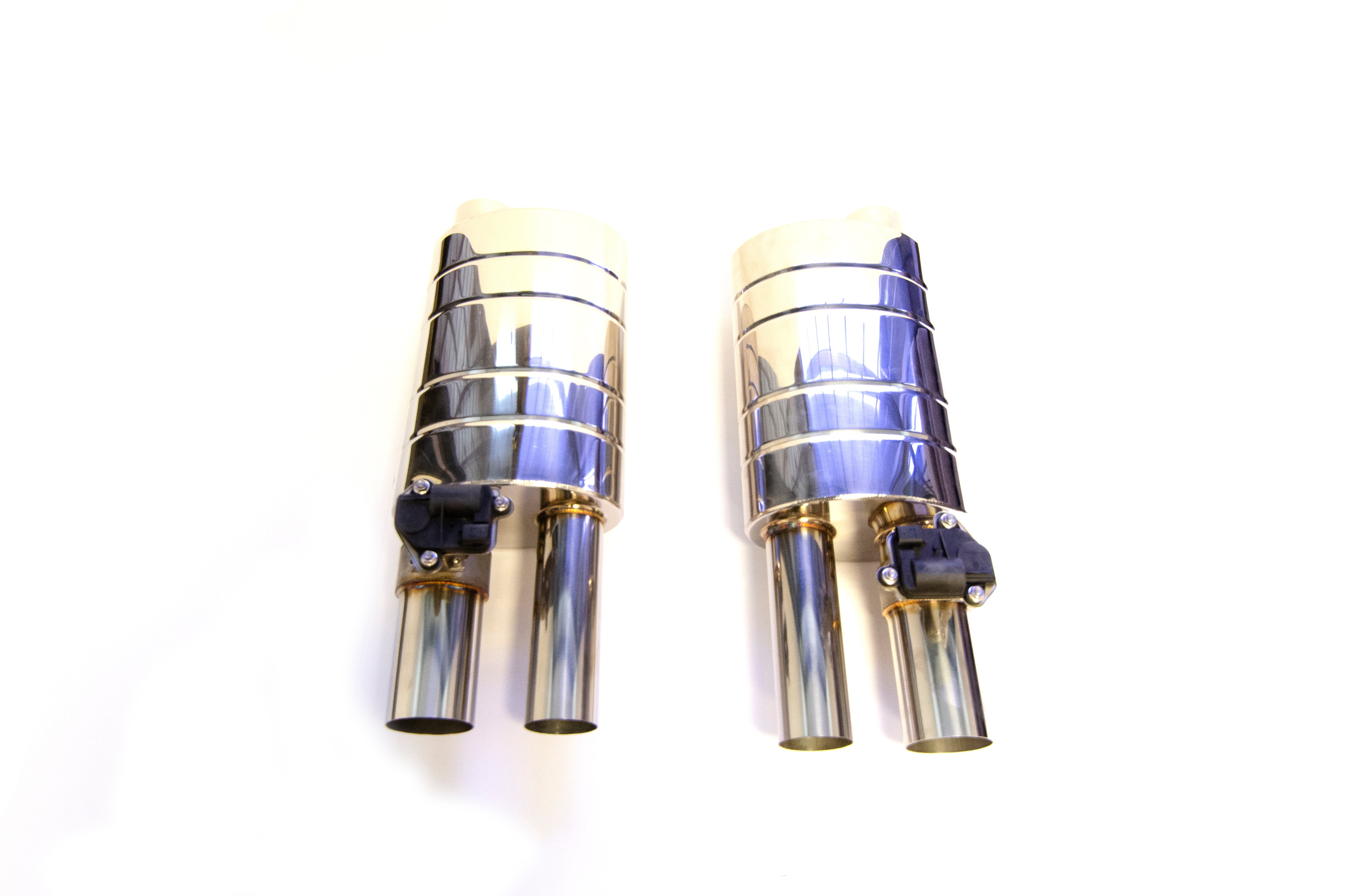 Black Label Exhaust Predator Muffler (L & R Single 3" in, Dual out)