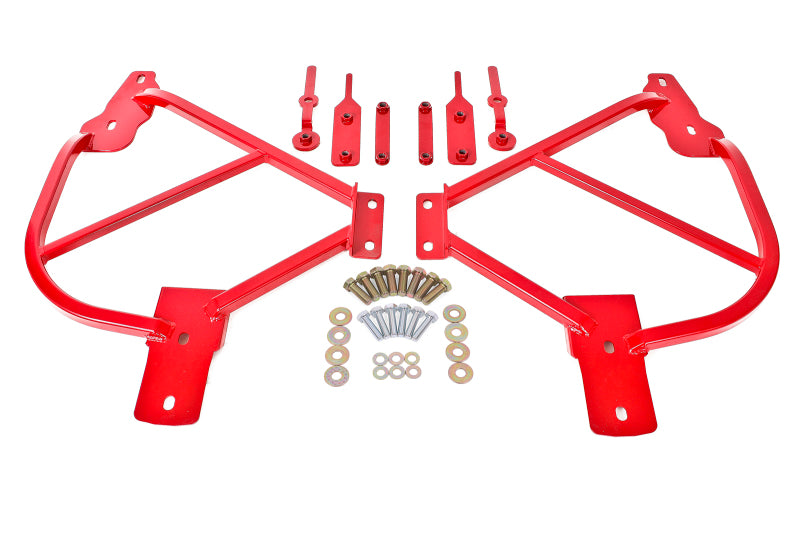 BMR 10-15 5th Gen Camaro Bolt-On Subframe Connectors - Red — image 1