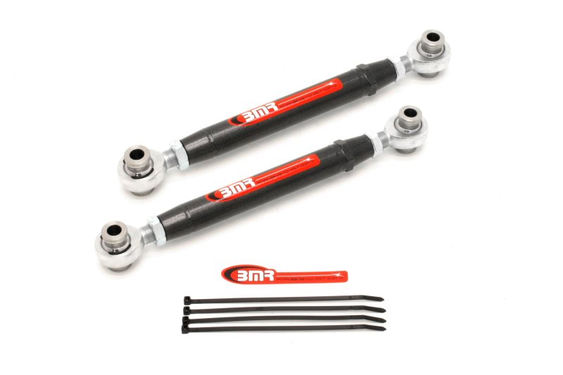BMR 10-15 5th Gen Camaro Rear Adj. Rod Ends Toe Rods - Black Hammertone — image 1