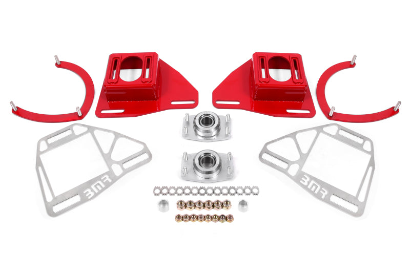 BMR Suspension 82-92 Chevy Camaro Caster/Camber Plates w/ Lockout Plates - Red — image 1