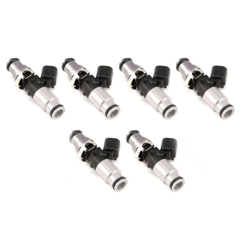 Injector Dynamics 1050X Injectors 14mm (Grey) Adaptor Top - (Silver) Bottom Adapter (Set of 6) — image 1
