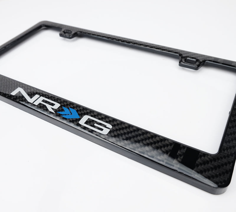 NRG Carbon License Plate Frame/ Fiber Poly Dip Finish Wet w/ NRG Logo — image 1
