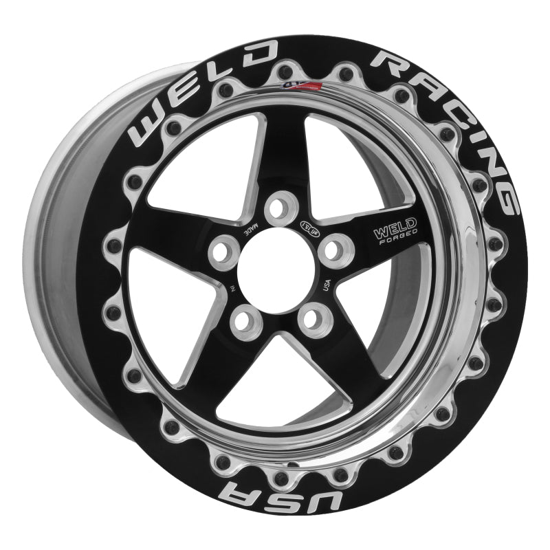 Weld S71 15x10.33 / 5x4.5 BP / 7.5in. BS Black Wheel (Medium Pad) - Black Single Beadlock MT — image 1