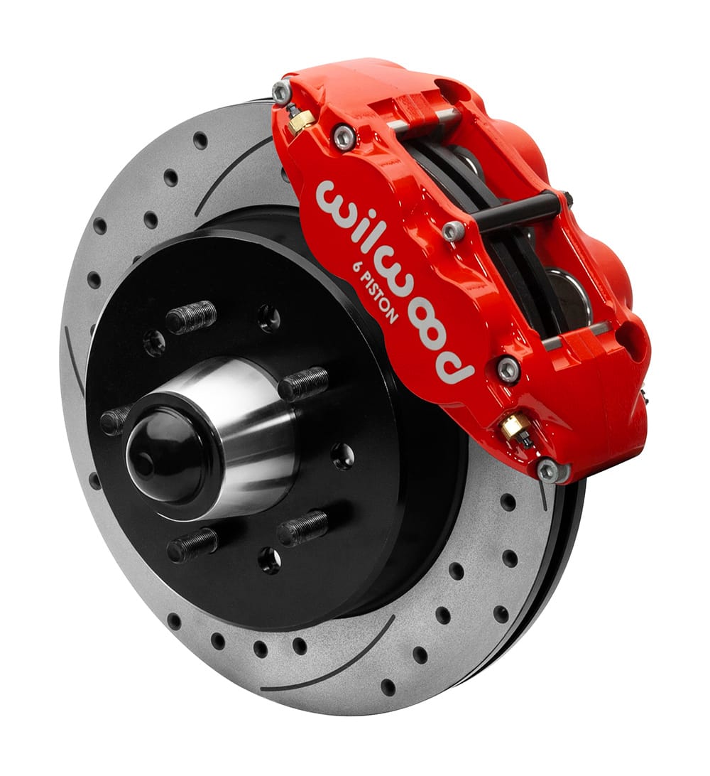 Wilwood 63-87 Chevy C10 Narrow Superlite 6R Front Brake Kit Drilled & Slotted 12.19in Rotors - Red