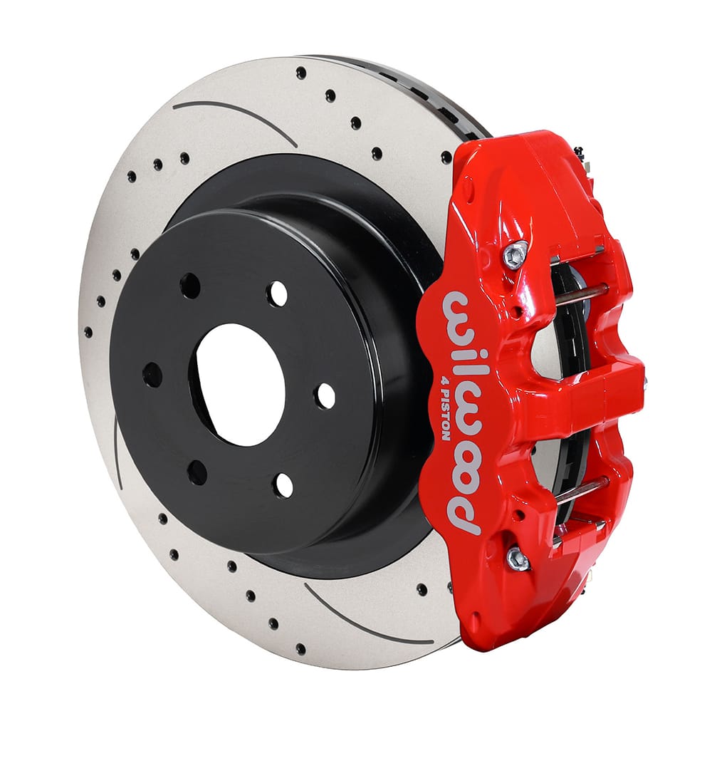 Wilwood AERO4 RearTruck Kit 14.25in Drill Red 1999-2010 GM 1500-SUV 1 Piston OE Caliper
