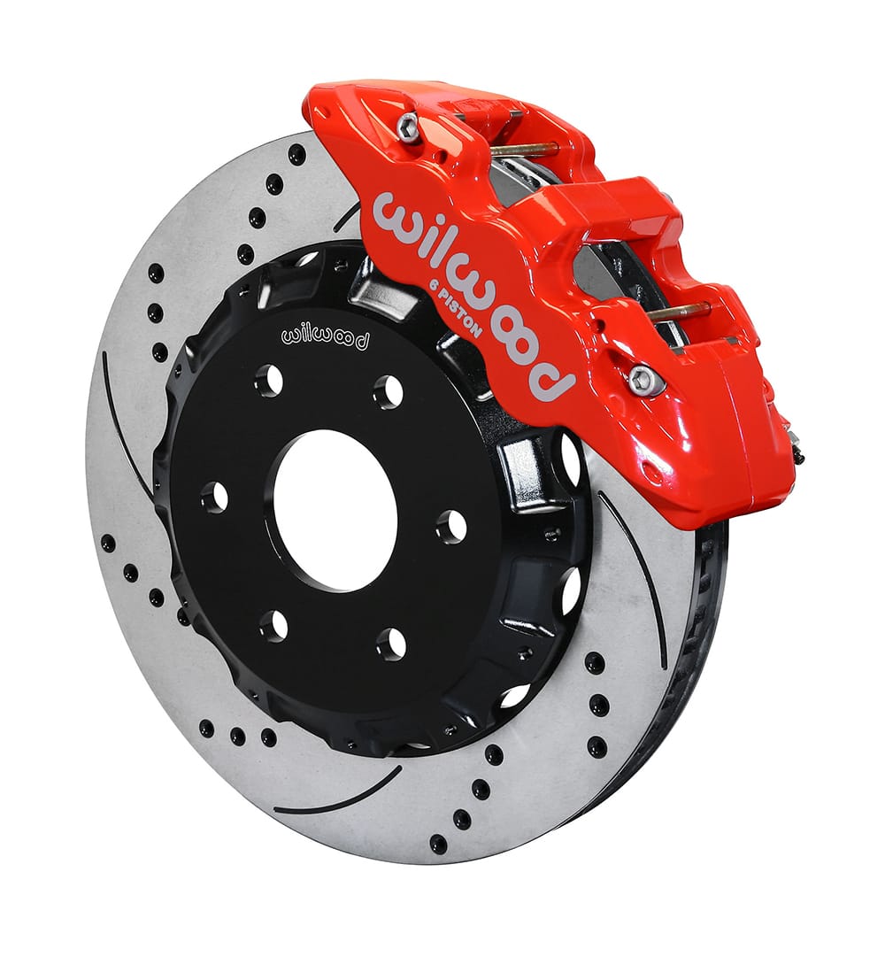 Wilwood AERO6 Front Truck Kit 14.25in Drill Red 1999-2014 GM Truck/SUV 1500