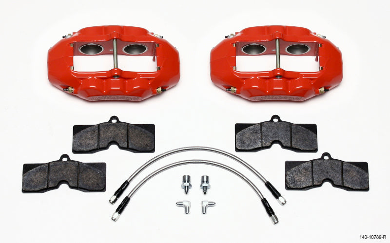 Wilwood D8-4 Front Caliper Kit Red Corvette C2 / C3 65-82 — image 1