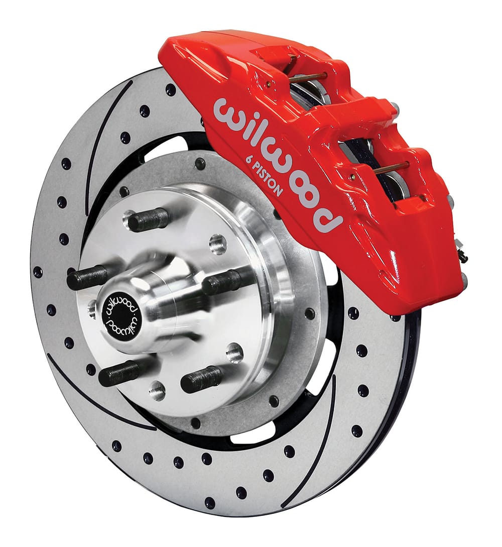 Wilwood Dynapro 6 Front Hub Kit 12.19in Drilled Red 67-69 Camaro (*Line Kit Needed*)