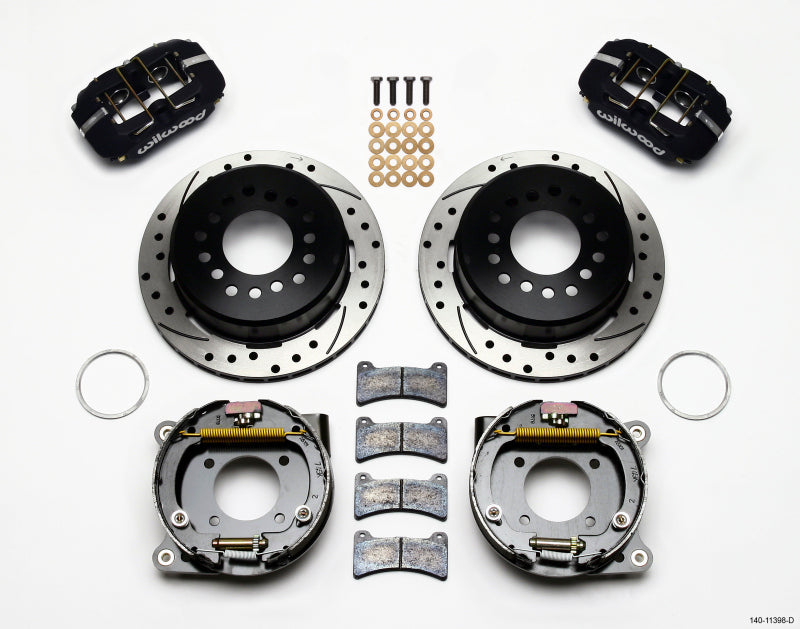 Wilwood Dynapro Low-Profile 11.00in P-Brake Kit Drilled Chevy 12 Bolt 2.75in Off w/ C-Clips — image 1