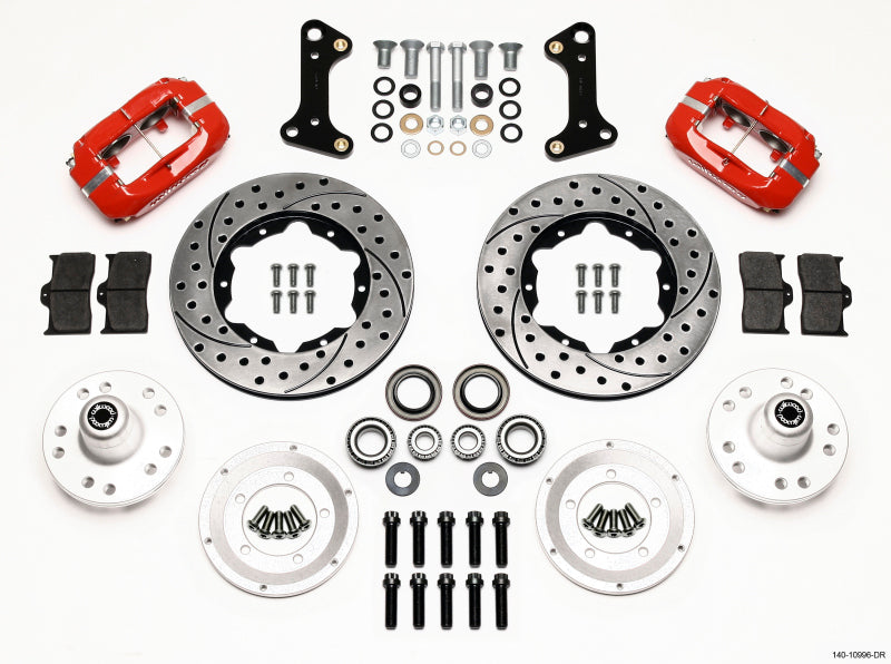 Wilwood Forged Dynalite Front Kit 11.00in Drill-Red 67-69 Camaro 64-72 Nova Chevelle — image 1