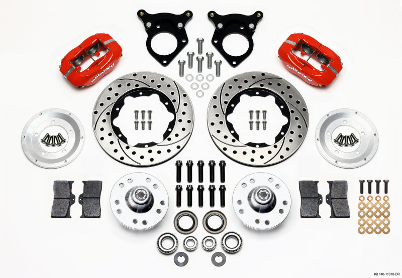 Wilwood Forged Dynalite Front Kit 11.00in Drilled Red 87-93 Mustang 5 Lug — image 1