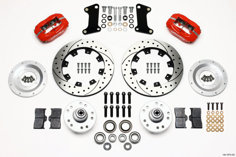 Wilwood Forged Dynalite Front Kit 12.19in Drilled Red 67-69 Camaro 64-72 Nova Chevelle — image 1