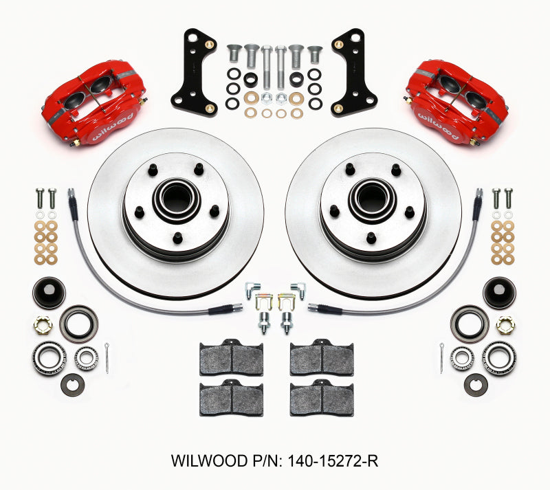 Wilwood Forged Dynalite-M Front Kit 11.00in 1 PC Rotor&Hub Red 67-69 Camaro 64-72 Nova Chevelle — image 1