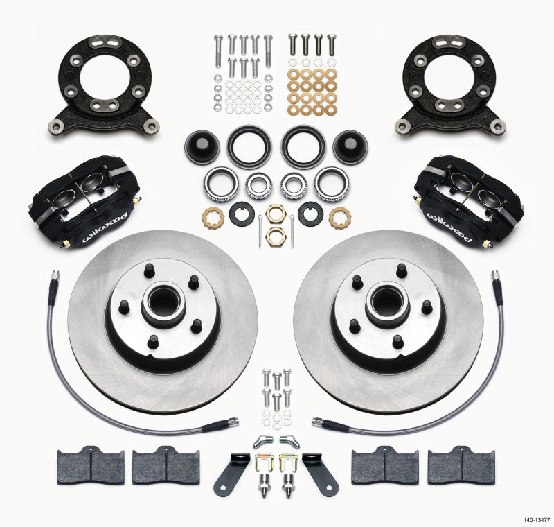 Wilwood Forged Dynalite-M Front Kit 11.30in 1 PC Rotor&Hub 1970-1973 Mustang Disc & Drum Spindle — image 1