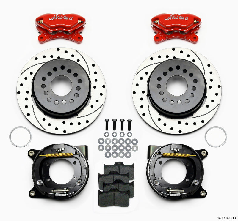 Wilwood Forged Dynalite P/S P-B Kit Drilled-Red Chevy 12 Bolt w/ C-Clips — image 1