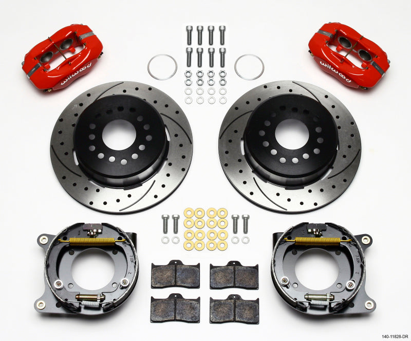 Wilwood Forged Dynalite P/S Park Brake Kit Drill-Red Impala 59-64 / Corvette 57-62 — image 1
