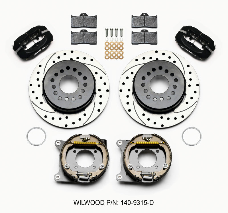 Wilwood Forged Dynalite P/S Park Brake Kit Drilled 12 Bolt 2.75in offset Staggered Shock — image 1