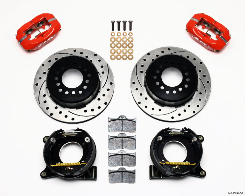 Wilwood Forged Dynalite P/S Park Brake Kit Drilled Red Chevy C-10 2.42 Offset 5-lug — image 1