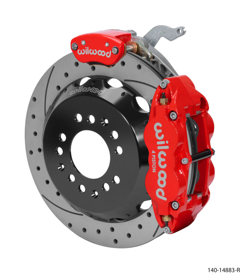 Wilwood Narrow Superlite 4R-MC4 Red Rear Kit 12.88in Drilled Rotor 88-96 Chevy Corvette C4 — image 1