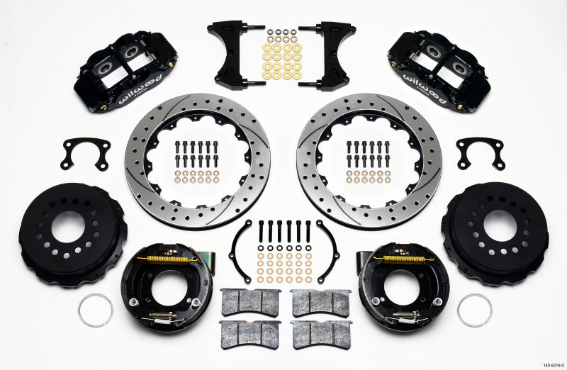 Wilwood Narrow Superlite 4R Rear P-Brk Kit 12.88in Drilled Big Ford New Style 2.50in Offset — image 1