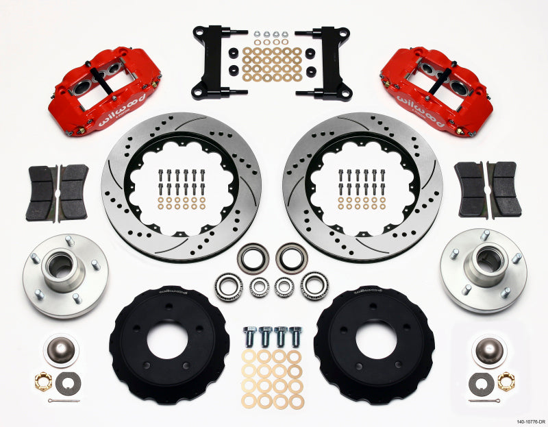 Wilwood Narrow Superlite 6R Front Hub Kit 14.00in Drill Red Chevy C-10 60-87 CPP Drop Spindle — image 1