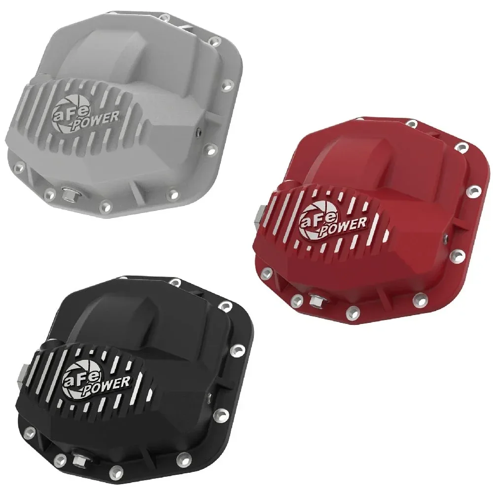 aFe Power Front Differential Cover, red powder coated — 2018–2023 Jeep Wrangler JL and Gladiator JT, Dana M210 front — 46-71030R — image 1