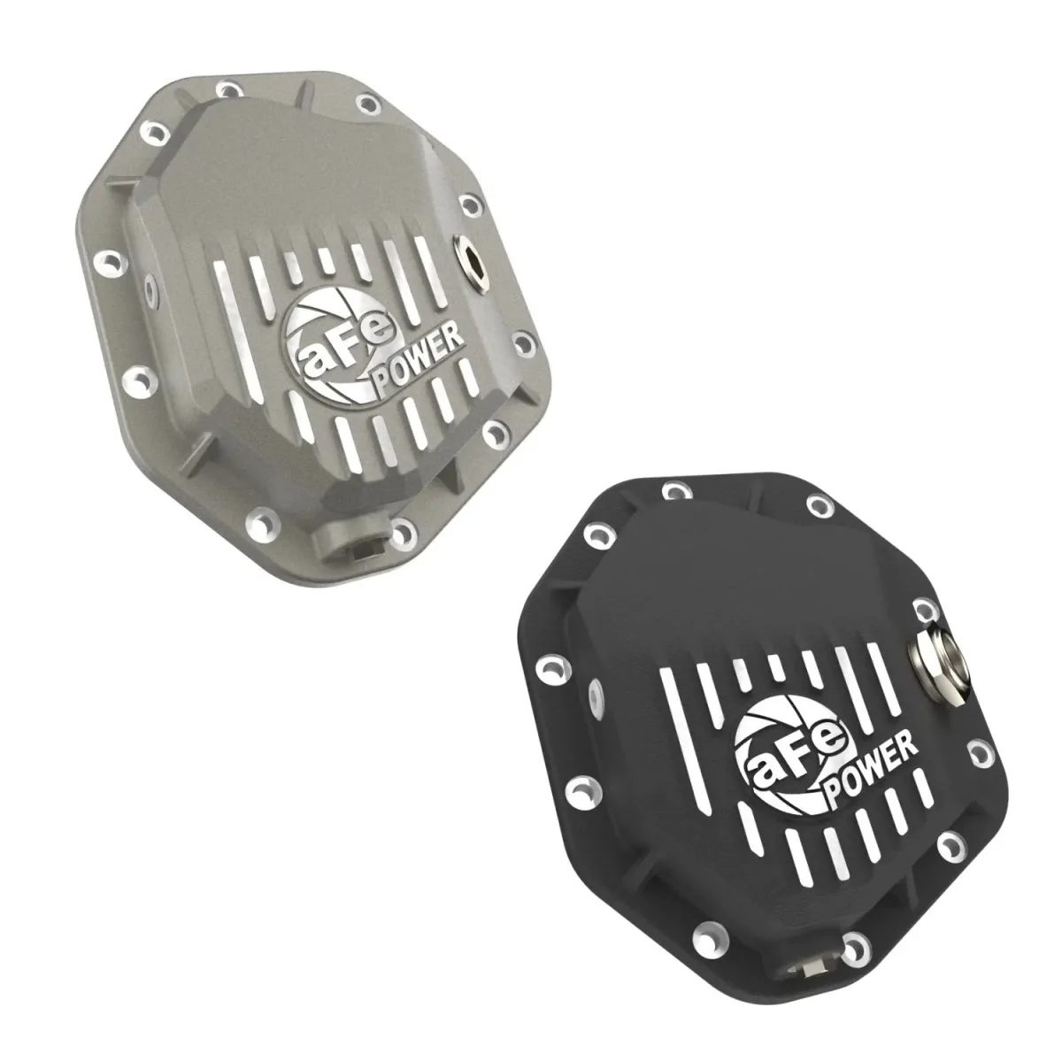 aFe Power Front Differential Cover, raw with machined fins — 2020–2026 GM 1500 3.0L Duramax LM2 / LZ0, front — 46-71430A