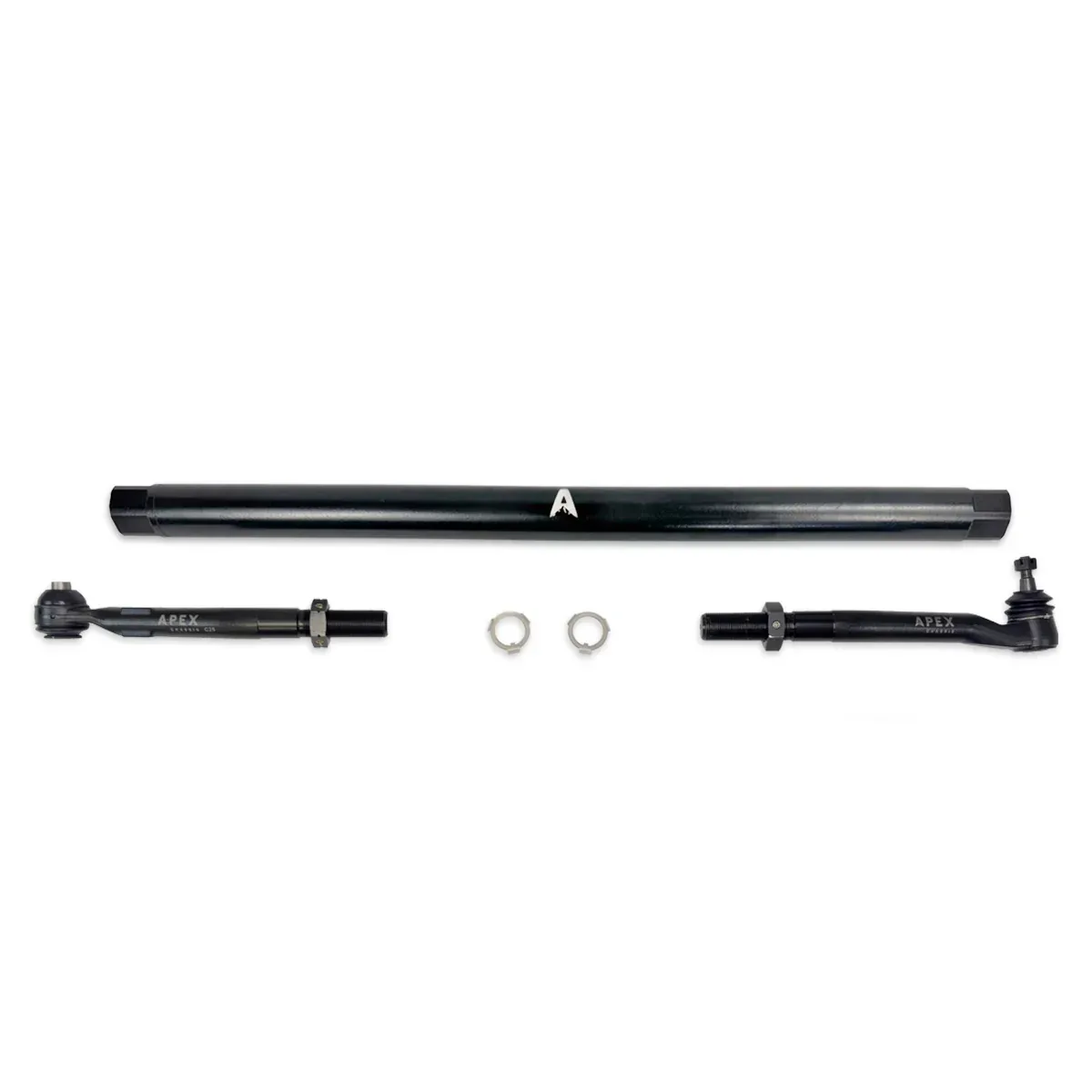 Apex Chassis ProLock Tie Rod Kit, 7075-T6 anodised black aluminium — 2005–2026 Ford F-250 / F-350 Super Duty — KIT372-BLK