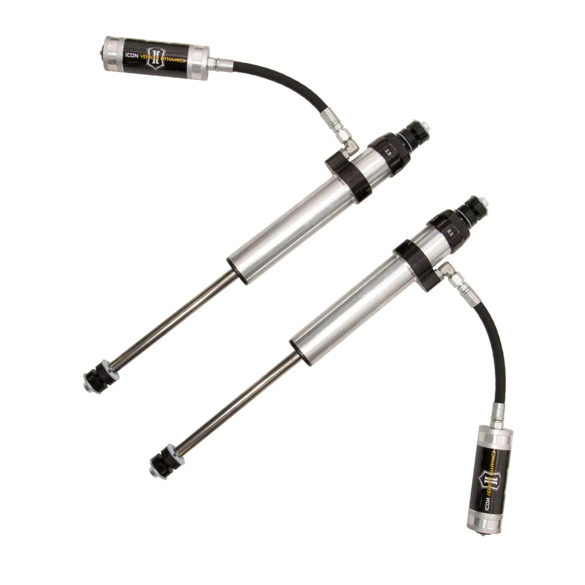 ICON 2.5 Remote-Reservoir Front Shocks (Pair) for 1990–1997 Toyota Land Cruiser 80 Series 4WD, 0–3 in Lift — 57801P