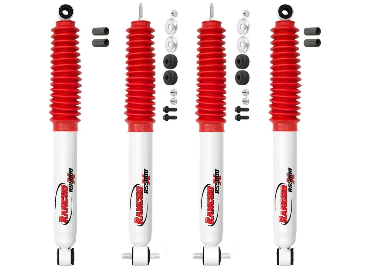 Rancho RS5000X Gas Shocks Set — 1998–2011 Ford Ranger 4WD w/0 in lift w/Torsion — RS55229 / RS55126