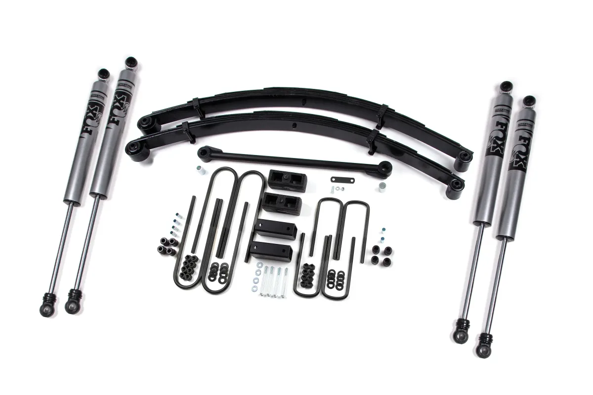 Zone Offroad 4 in Suspension System, square U-bolts and Nitro Series shocks — 1999–2004 Ford F-250 / F-350 Super Duty — F2N