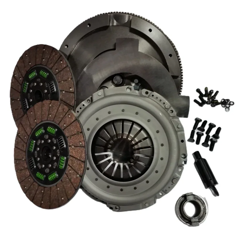 Valair NV5600 Spring Hub Dual Disc Clutch, Ceramic, Quiet floater plate with spring strap — 2000–2005 Dodge Ram 5.9L Cummins — QNV56DDSN